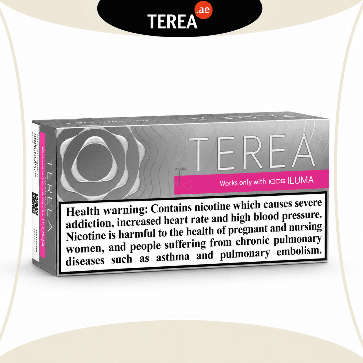 IQOS TEREA Silver Italy silver-grey heated tobacco stick pack for IQOS ILUMA with nicotine warning