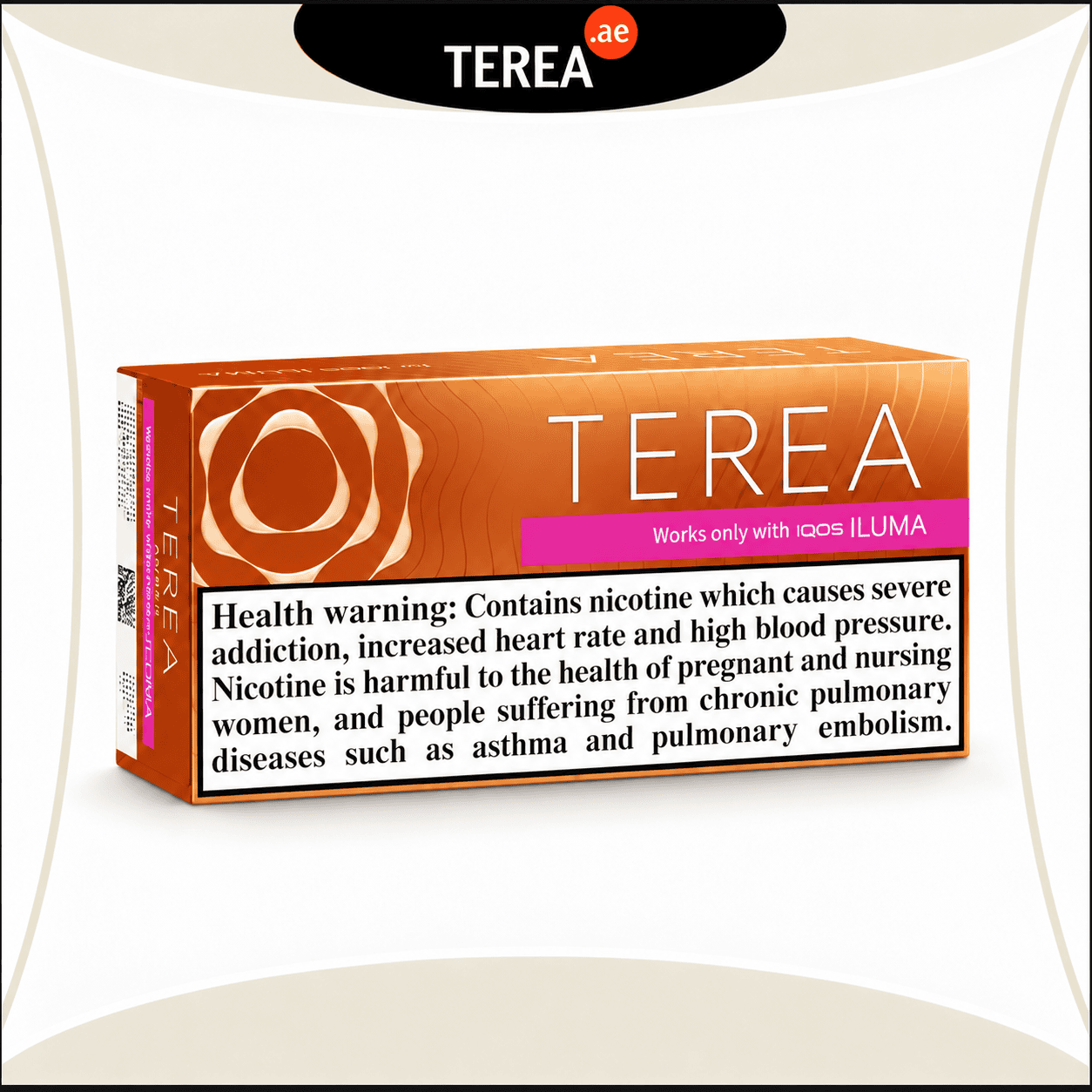 IQOS TEREA Amber Italy heated tobacco stick pack for IQOS ILUMA with nicotine health warning