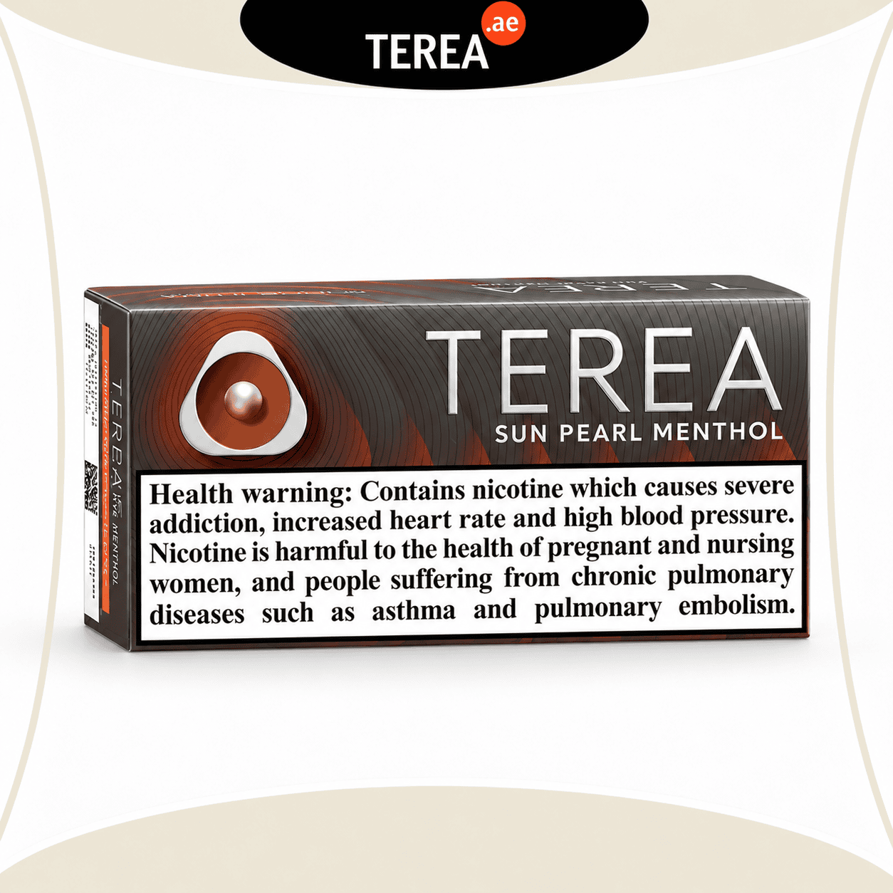 IQOS TEREA Sun Pearl Menthol Italy heated tobacco stick pack for IQOS ILUMA on white background