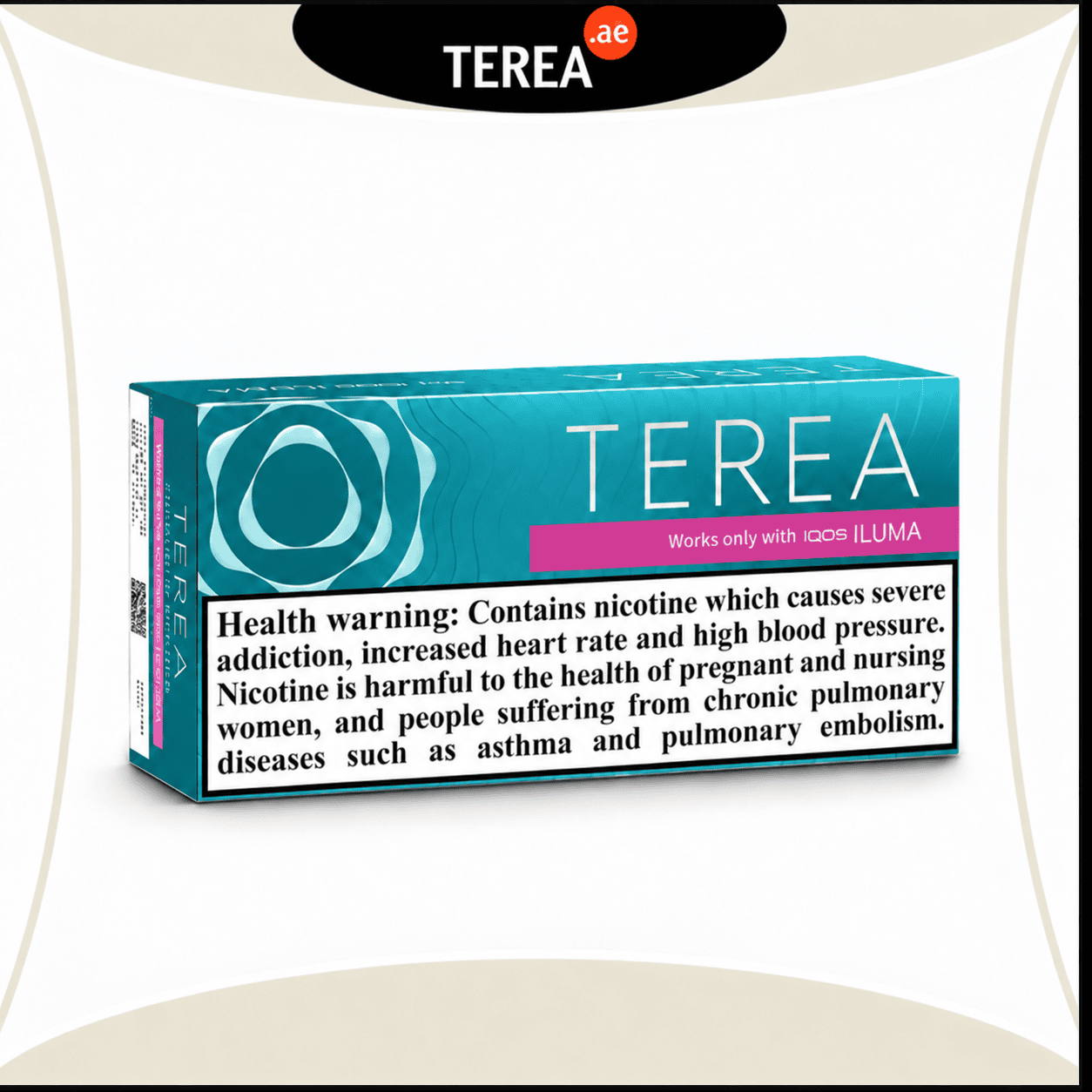 IQOS TEREA Turquoise Menthol Italy teal heated tobacco stick pack with nicotine warning